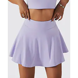 Women's Tennis Skirts Yoga Skirt 2 in 1 Quick Dry Moisture Wicking Yoga Fitness Tennis Skort Black White Blue Spandex Sports Activewear Stretchy Lightinthebox