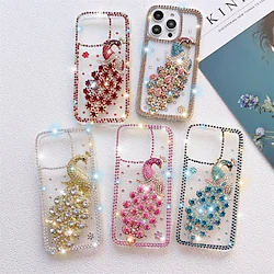 Phone Case For Apple Back Cover iPhone 14 Pro Max 13 12 11 Pro Max Mini X XR XS 8 7 Plus Rhinestone Soft Edges Non-Yellowing Crystal Diamond PC Lightinthebox