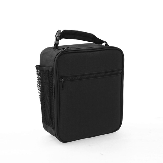 (Black) Insulated Lunch Bag Box for Thermos Cooler Hot Cold Adult Tote Food