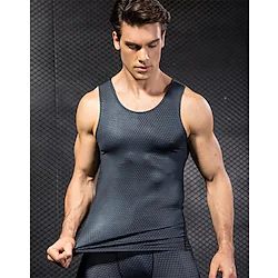 Men's Workout Tank Compression Tank Top Compression Clothing Athletic Spandex Breathable Quick Dry Soft Fitness Running Jogging Sportswear Activewear Solid Colored Black Red Blue Lightinthebox