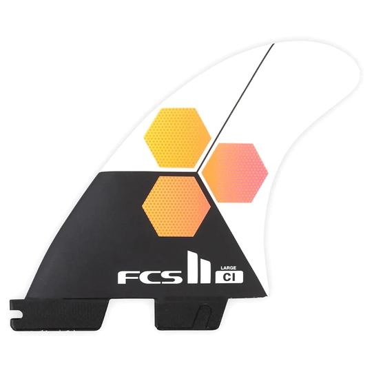 FCS II CI PC Large Thruster Surfboard Fins - White