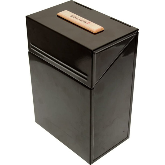 Valiant Fireside Firelighter Holder & Tidy - Black Gloss Steel Storage Box (FIR242)