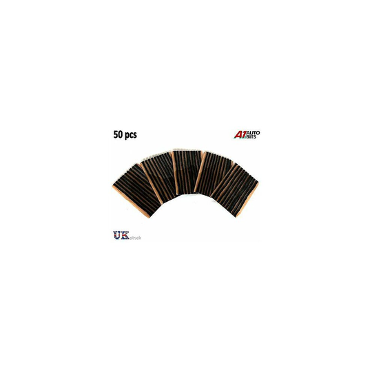 TUBELESS TYRE REPAIR KIT INSERTS PLUGS STRINGS STRIPS 4" x 50 STRIPS