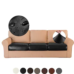 1 Pc Stretch Cushion Covers Leather Couch Cushion Covers Waterproof Seat Covers RV Chair Loveseat Sofa Furniture Protector PU Slipcovers for Settee Seater Replacement Lightinthebox
