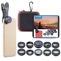 Cell Phone Camera Lens Kit 11 in 1 Super Wide Angle Macro Fisheye Lens Telephoto CPL3/6 KaleidoscopeStarburst/Radial/Soft/Flow Filter Lens Compatible for iPhone X/8/7/6s/6 Plus, Samsung,Android Lightinthebox