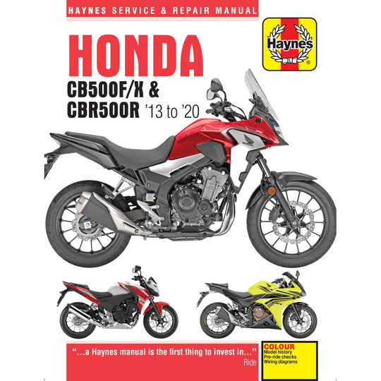 Honda CB500F/X & CBR500R (13-20) Haynes Repair Manual (Paperback) ~