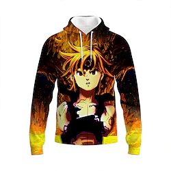 Inspired by Seven Deadly Sins Cosplay Hoodie Cartoon Manga Anime Harajuku Graphic Kawaii Hoodie For Unisex All Couple's Kid's Adults' 3D Print 100% Polyester Lightinthebox