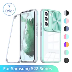 Phone Case For Samsung Galaxy Full Body Case A73 A53 S22 S22 Plus S22 Ultra Samsung A13 5G Bumper Frame and Screen Protector Dustproof Solid Colored TPU Lightinthebox