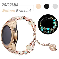 22mm 20mm Watch Band for Samsung Galaxy Watch 5/Pro 4 Classic 3 40mm 44mm 45mm 42mm Active 2 Jewelry Bracelet Luminous Metal Strap for Women Lightinthebox