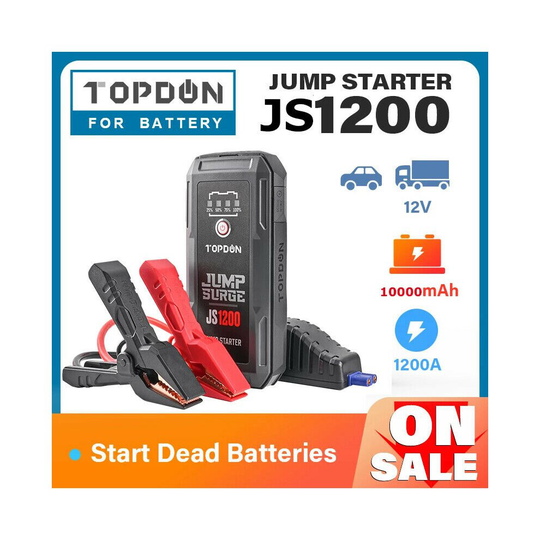 Topdon self battery charger 1200Amp 12v car truck jump lead emergency