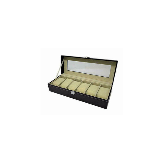 (6 watch box) Watch Bracelet Jewellery Box Display Case Faux Leather