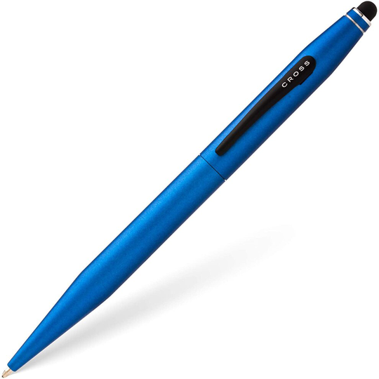 CROSS Tech2 Metallic Blue Ballpoint Pen with Stylus incl. Premium Gift Box - Refillable Medium Ballpen