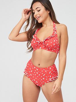 Pour Moi Sunset Beach Halter Underwired Top - Multi, Multi, Size 32F, Women