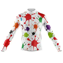 21Grams Men's Cycling Jersey Long Sleeve Bike Top with 3 Rear Pockets Mountain Bike MTB Road Bike Cycling Breathable Quick Dry Moisture Wicking Reflective Strips White Graffiti Polyester Spandex Lightinthebox