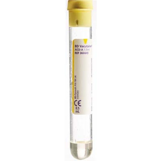 BD Vacutainer 8.5ml ACD-A Yellow Blood Collection Tubes Box of 5