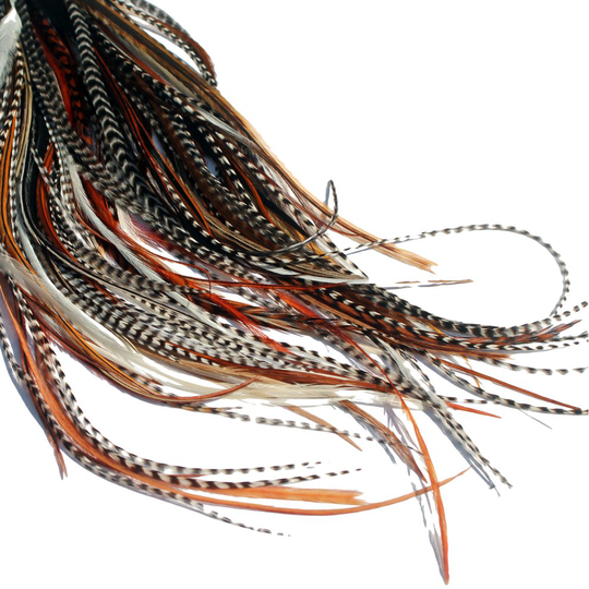 20 LONG NATURAL FEATHER HAIR EXTENSIONS KIT: RINGS INCLUDED (B GRADE)