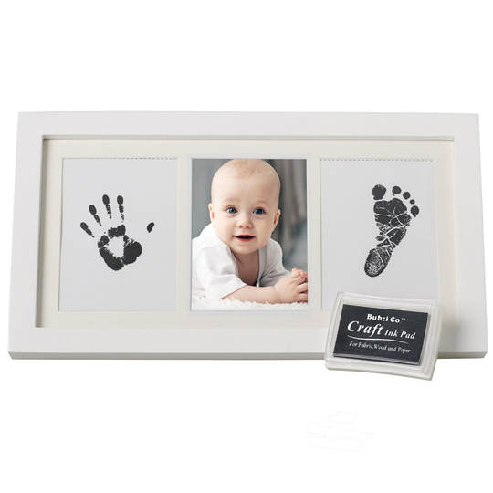 Beautiful Baby Handprint Kit & Footprint Photo Frame for Newborn Girls and Boys, Unique Baby Shower Gifts Set for Registry, Memorable Keepsake Box...