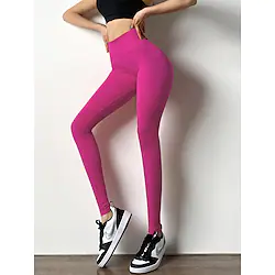 Women's Yoga Pants Scrunch Butt Tummy Control Butt Lift Breathable High Waist Yoga Fitness Gym Workout Tights Leggings Bottoms Black Rosy Pink Fuchsia Winter Sports Activewear Stretchy Skinny Lightinthebox