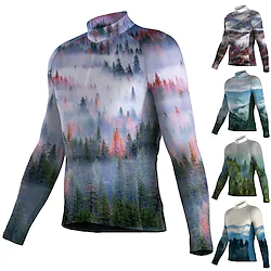 21Grams Men's Cycling Jersey Long Sleeve Bike Jersey Top with 3 Rear Pockets Mountain Bike MTB Road Bike Cycling Breathable Quick Dry Moisture Wicking Reflective Strips Green Rosy Pink Dark Green Lightinthebox