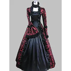 Marie Antoinette Lace Rococo Victorian 18th Century Cocktail Dress Vintage Dress Dress Party Costume Masquerade Ball Gown Women's Lace Costume Vintage Cosplay Party Prom Long Sleeve Floor Length Ball Lightinthebox