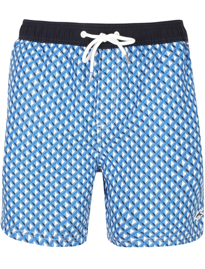 Swim Shorts Marinos Geometric Print Swim Shorts In Turkish Sea - Le Shark / S - Tokyo Laundry