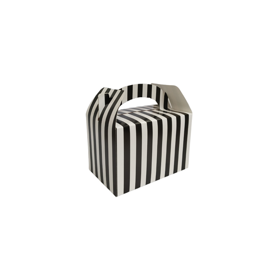 (STRIPE-Black) 20 x Party Boxes Children Kids Food Loot Lunch Gift Bags Birthday Cake Box