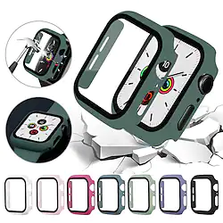 Cases For Apple iWatch Apple Watch Series 7 / SE / 6/5/4/3/2/1 38mm 40mm 41mm 42mm 44mm 45mm Tempered Glass Shockproof Screen Protector Plastic Smart Watch Case Lightinthebox