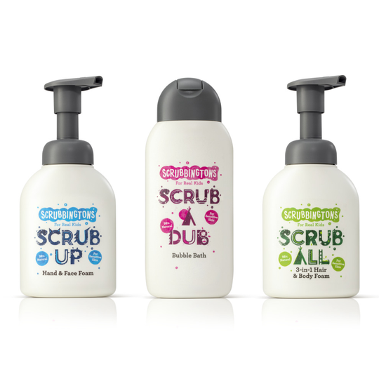 Scrubbington's All Our Scrub Favourites, Hand & Face Wash, 3 in 1 Foam and Scrub a Dub Bubble Bath