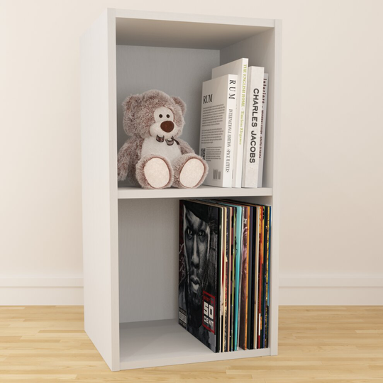 (Large) Vinyl 12" LP Record Cube Storage Box Unit White