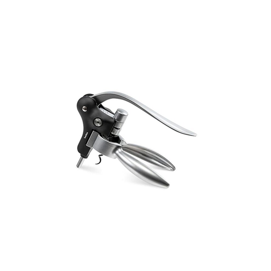 Ivation Wine Bottle Opener | Manual Handheld Corkscrew with Ergonomic Lever Pump, Standing Vertical Design, Soft Bottleneck Grip, Nonstick S