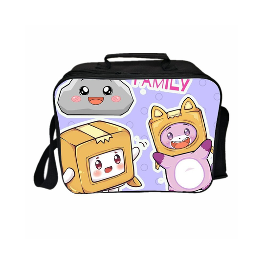 (04) Lankybox Lunch Bag Kid Cartoon Insulated Outdoor