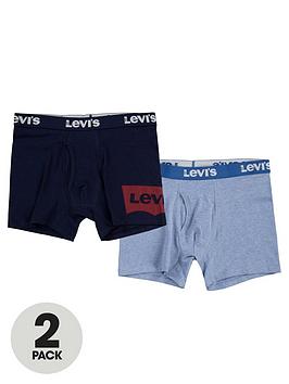 Levi's Boys 2 Pack Batwing Boxer Brief - Navy, Navy, Size Age: 8-10 Years=S