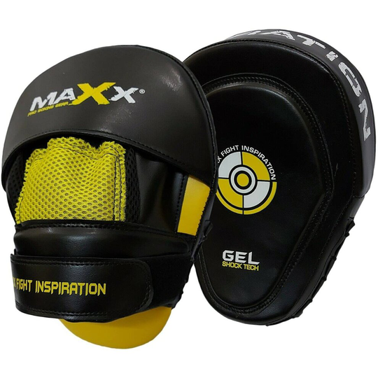 (Black Yellow) Boxing Pads Set and Boxing Pads with Strap Best for Boxing MMA Training Equipment, Punching, Sparring Pads Mitts for Muay Thai, Kung Fu