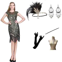 The Great Gatsby Charleston Roaring 20s 1920s Vintage Inspired Cocktail Dress Vintage Dress Flapper Dress Dress Prom Dress Women's Sequins Costume Vintage Cosplay Event / Party Sleeveless Dress Lightinthebox