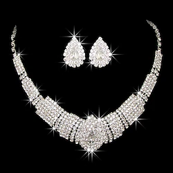 Necklace 1 set Clear Cubic Zirconia Alloy 1 Necklace Earrings Women's Classic Baroque Heart Geometrical Heart Geometric Jewelry Set For Party Wedding Lightinthebox