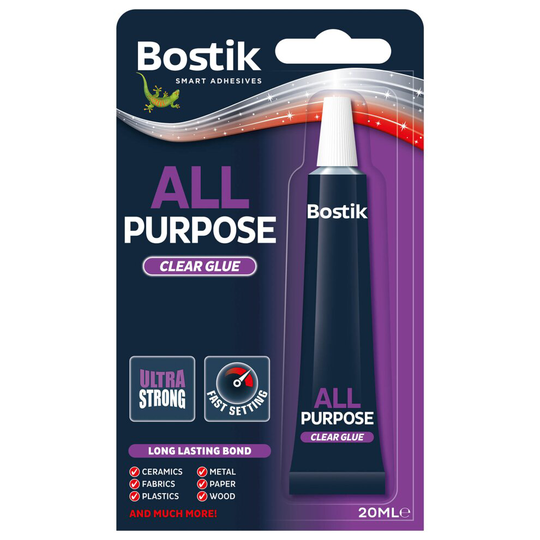 20 x Bostik Glu Fix All Purpose Clear Glue Adhesive 20ml 80207
