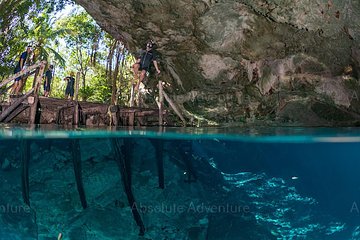 Dos Ojos Cenote private snorkeling tour from Cancun hotel zone