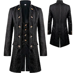 Prince Retro Vintage Punk Gothic Medieval 17th Century Masquerade Tailcoat Men's Costume Vintage Cosplay Party / Evening Long Sleeve Coat Carnival Lightinthebox