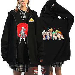 Inspired by One Piece Monkey D. Luffy Roronoa Zoro Cartoon Manga Outerwear Anime Harajuku Graphic Kawaii Outerwear For Men's Women's Unisex Adults' Hot Stamping 100% Polyester Lightinthebox