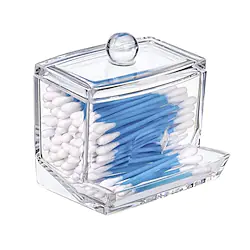 Acrylic Cotton Swabs Storage Holder Box Portable Transparent Makeup Cotton Pad Cosmetic Container Crystal Jewelry Organizer Case without Cotton swabs Lightinthebox