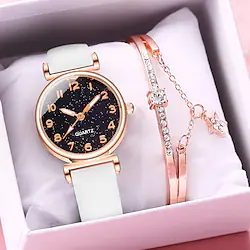 Quartz Watch for Women Analog Quartz Stylish Elegant Casual Creative With Jewelry Titanium Alloy PU Leather Creative / One Year Lightinthebox
