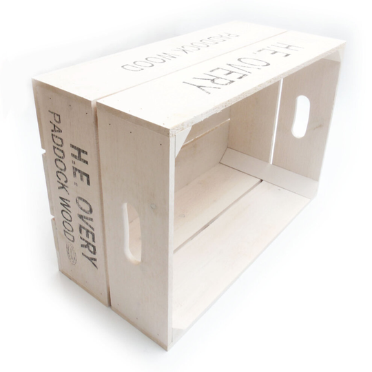 A White Wash Vintage Style Rustic Wooden Apple Fruit Crate Box Storage