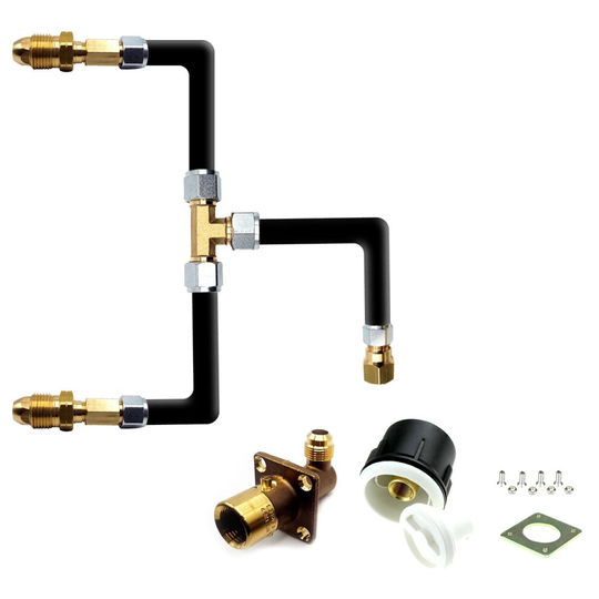 (6 Meters) LPG Bayonet Filling Point with Two Gas Bottle Pol Adapters & White Housing Box