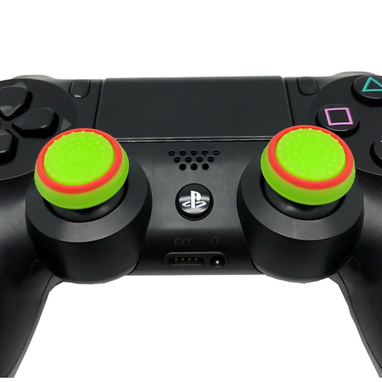 (Green Red) 2 x EGP™ Grips Thumb Stick Cover Grip Caps For Sony PS4 Playstation 4 Controller