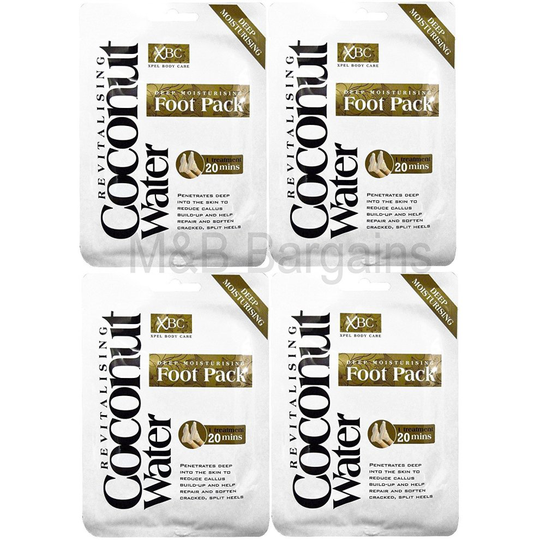 4 x Treatment Deep Moisturising Revitalising Coconut Water Foot Pack
