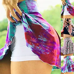 Women's Tennis Skirt Golf Skirt with Inner Shorts Breathable Quick Dry Moisture Wicking High Waisted Skirt Tie Dye Summer Gym Workout Tennis Golf Lightinthebox