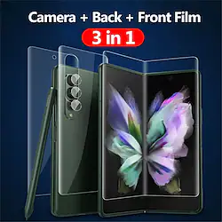 3 in 1 Front Back Camera Hydrogel Film Non-Tempered Soft Screen Protector For Samsung Galaxy Z Fold3 5G ZFold 3 ZFold3 Lightinthebox