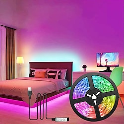 LED Strip Lights 5m Waterproof 150 LEDs 2835 SMD 10mm USB Cable 1 Set RGBWarm Valentine's Day Christmas Decorative Christmas Wedding Decoration TV Background Lightinthebox