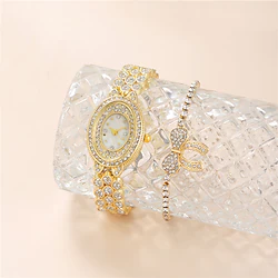 Fashion Quartz Watch for Women Full Diamond Oval Shape Butterfly Bracelet Luxury Casual Rhinestone Wristwatch Lightinthebox