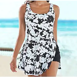 Women's Swimwear Tankini 2 Piece Plus Size Swimsuit Open Back Printing High Waisted Floral White Camisole Strap Bathing Suits New Vacation Fashion / Modern Lightinthebox
